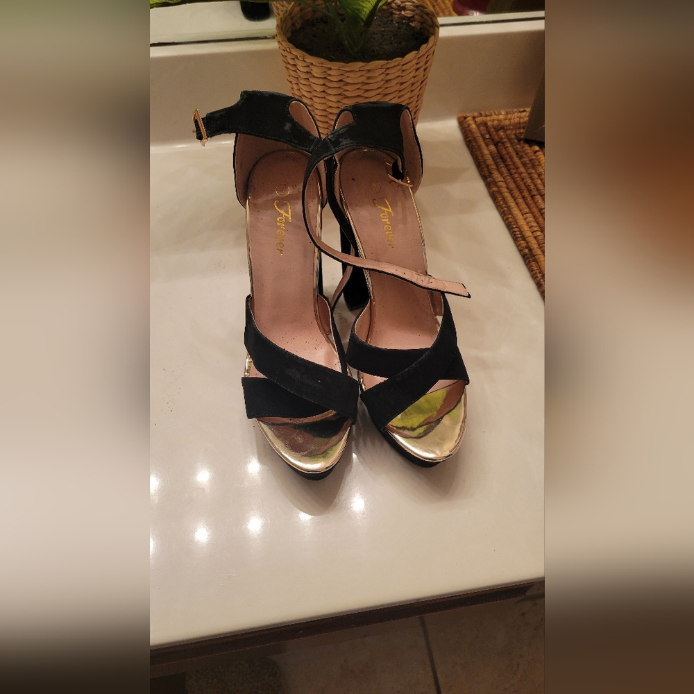 Black and Gold Heels